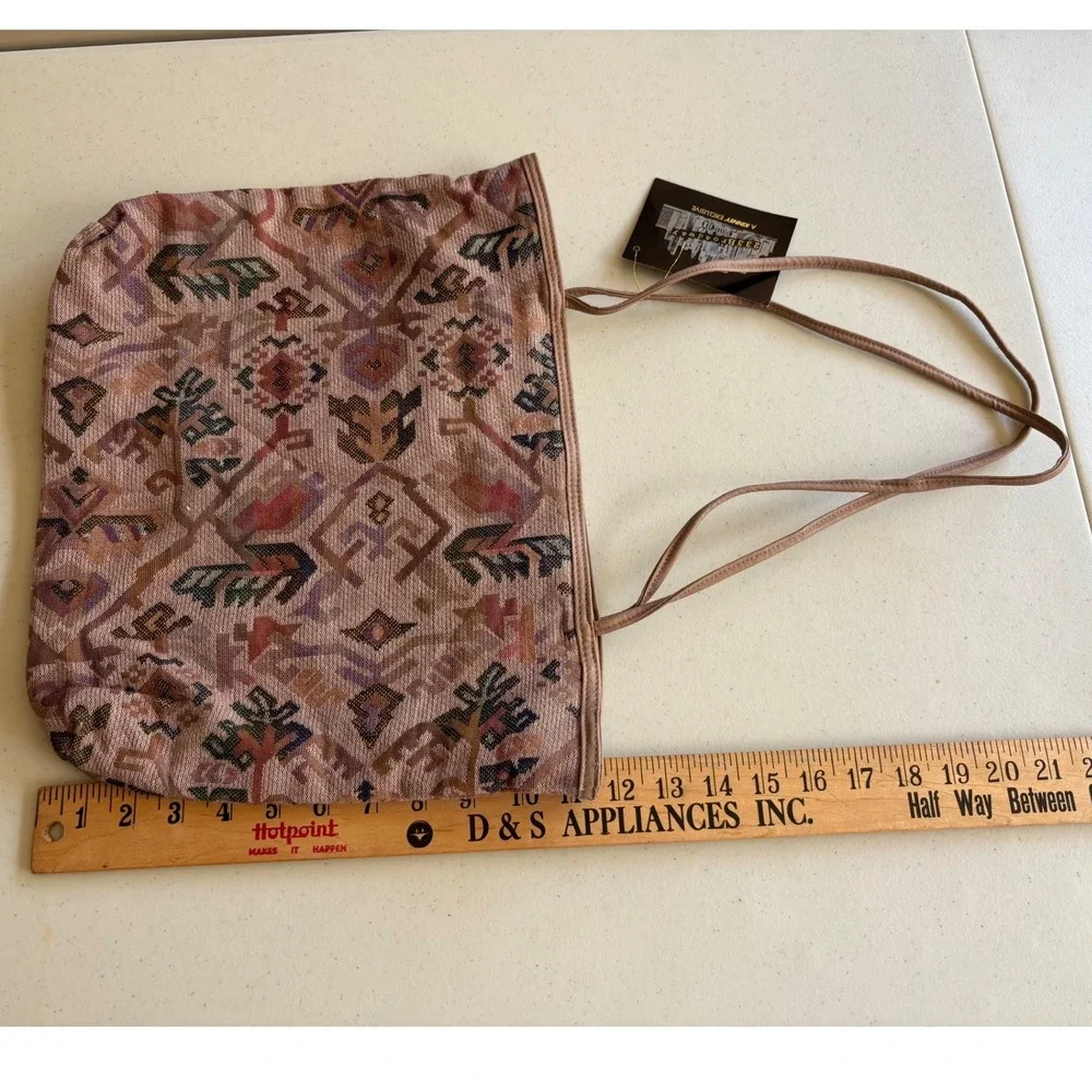 Vintage Southwestern Tapestry Tote Bag Mauve Geometric Azec Western